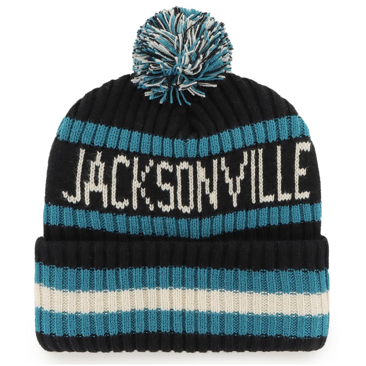 mens 47 black jacksonville jaguars bering cuffed knit hat with pom Collection – Jaguars Jerseys & Hats for Every Fan