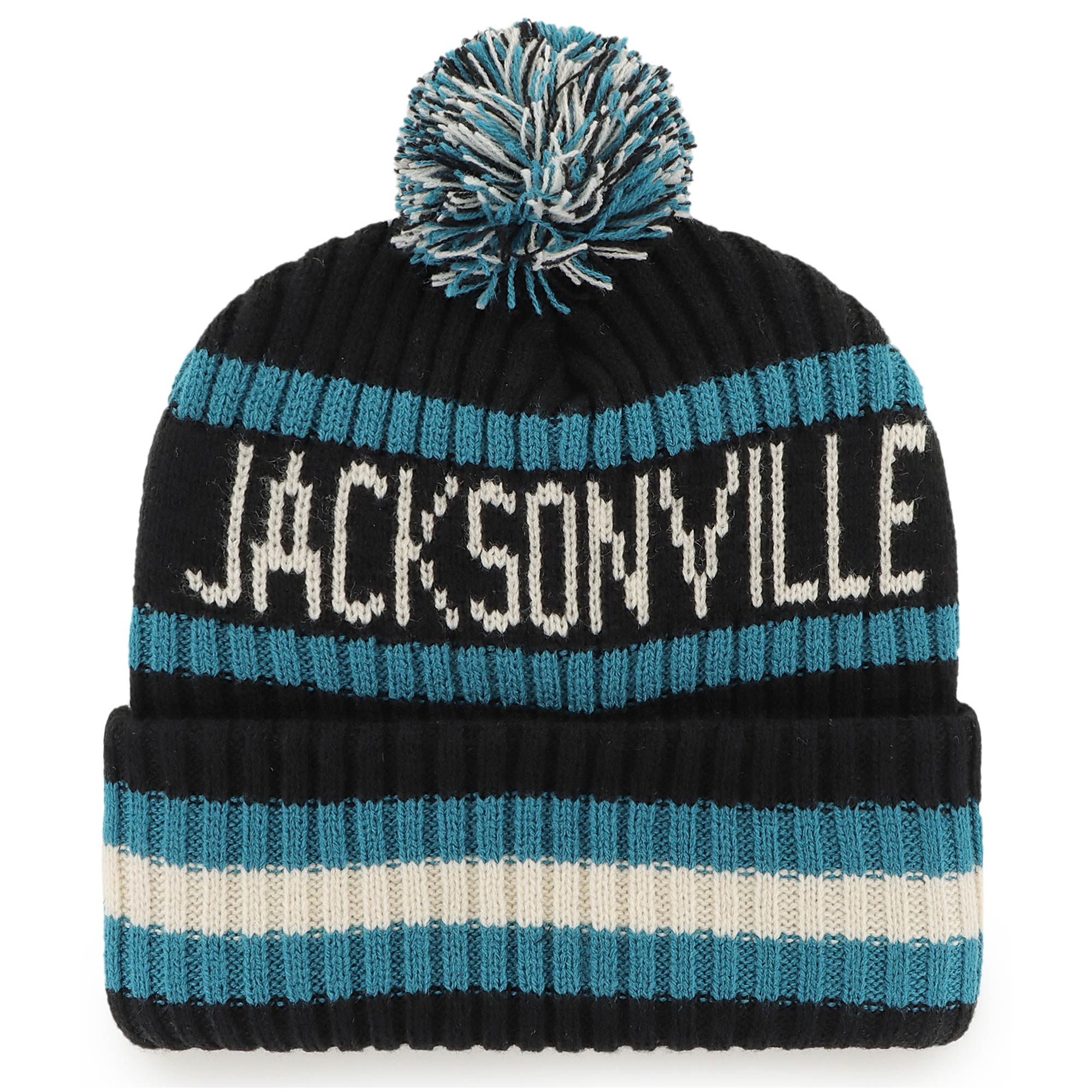 mens 47 black jacksonville jaguars bering cuffed knit hat with pom Collection – Jaguars Jerseys & Hats for Every Fan