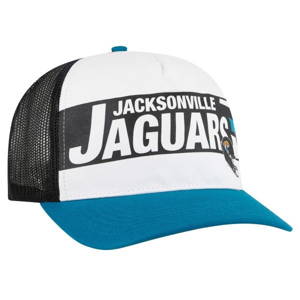 mens 47 whiteteal jacksonville jaguars stack line hitch trucker adjustable hat Collection – Jaguars Jerseys & Hats for Every Fan