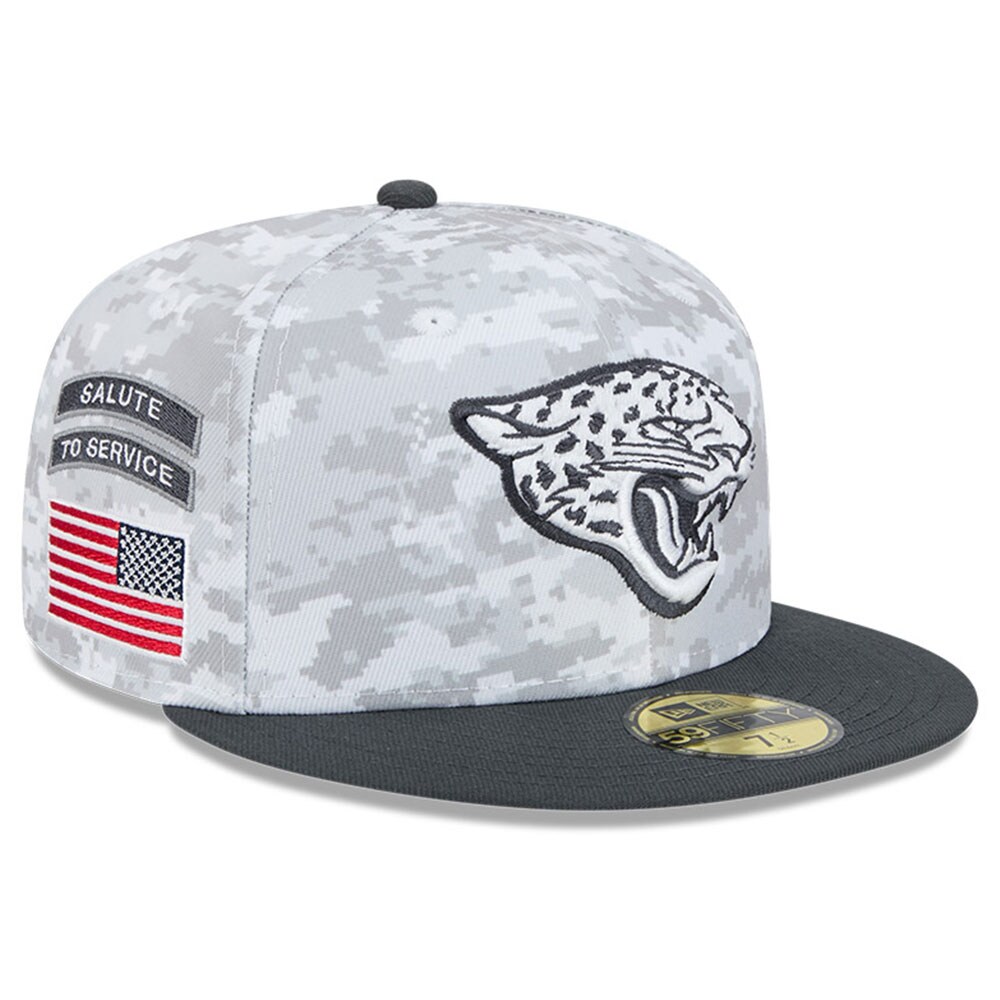 mens new era arctic camographite jacksonville jaguars 2024 salute to service 59fifty fitted hat Collection – Jaguars Jerseys & Hats for Every Fan