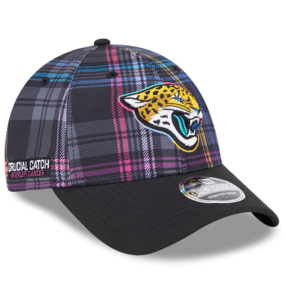 mens new era black jacksonville jaguars 2024 nfl crucial catch plaid 9forty adjustable hat Collection – Jaguars Jerseys & Hats for Every Fan