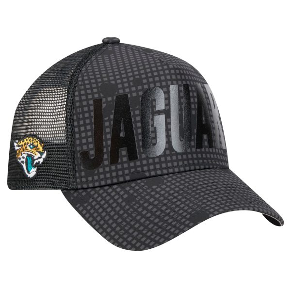 mens new era black jacksonville jaguars midnight ink tonal text a-frame trucker 9forty adjustable hat Collection – Jaguars Jerseys & Hats for Every Fan