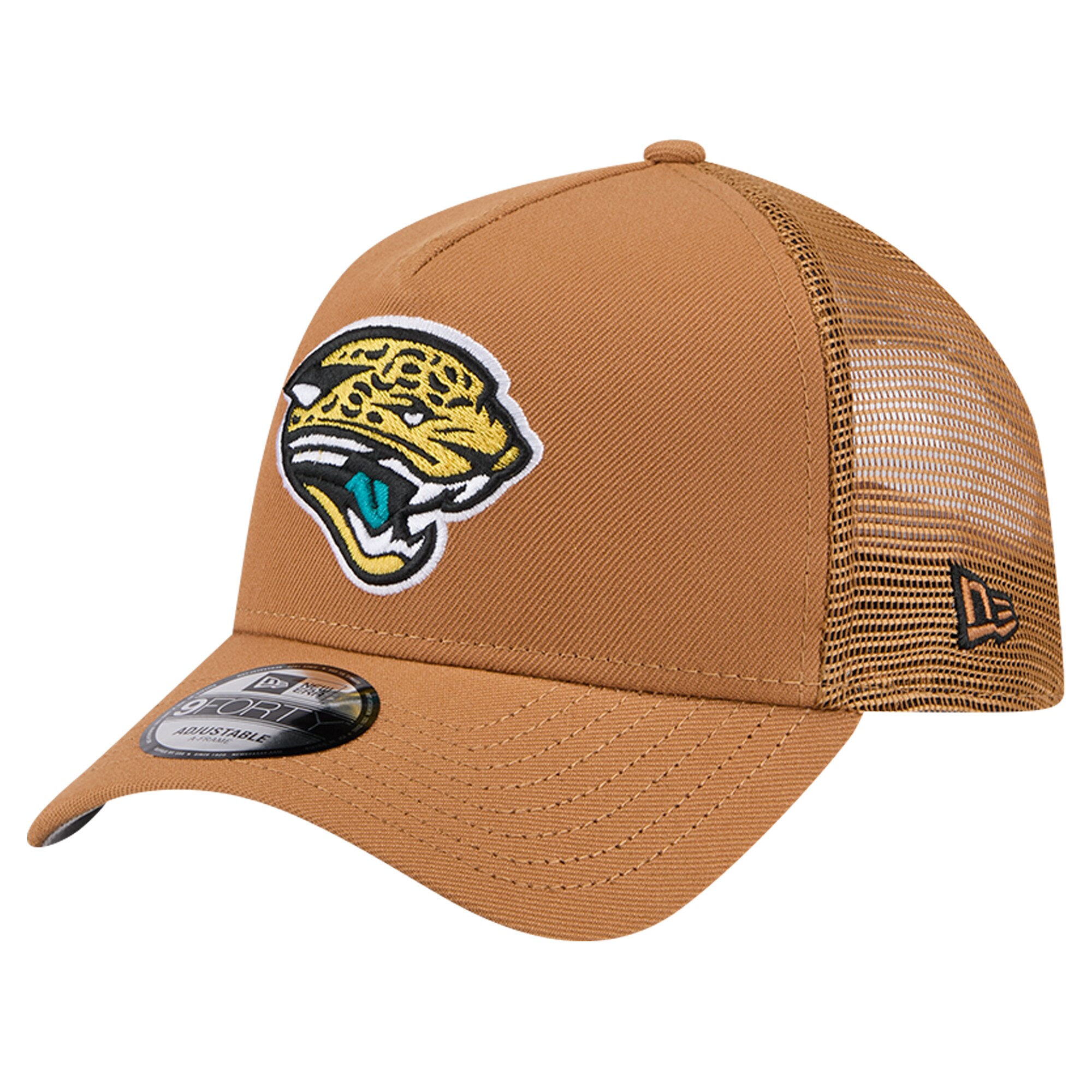 mens new era brown jacksonville jaguars throwback color pack a-frame trucker 9forty adjustable hat Collection – Jaguars Jerseys & Hats for Every Fan
