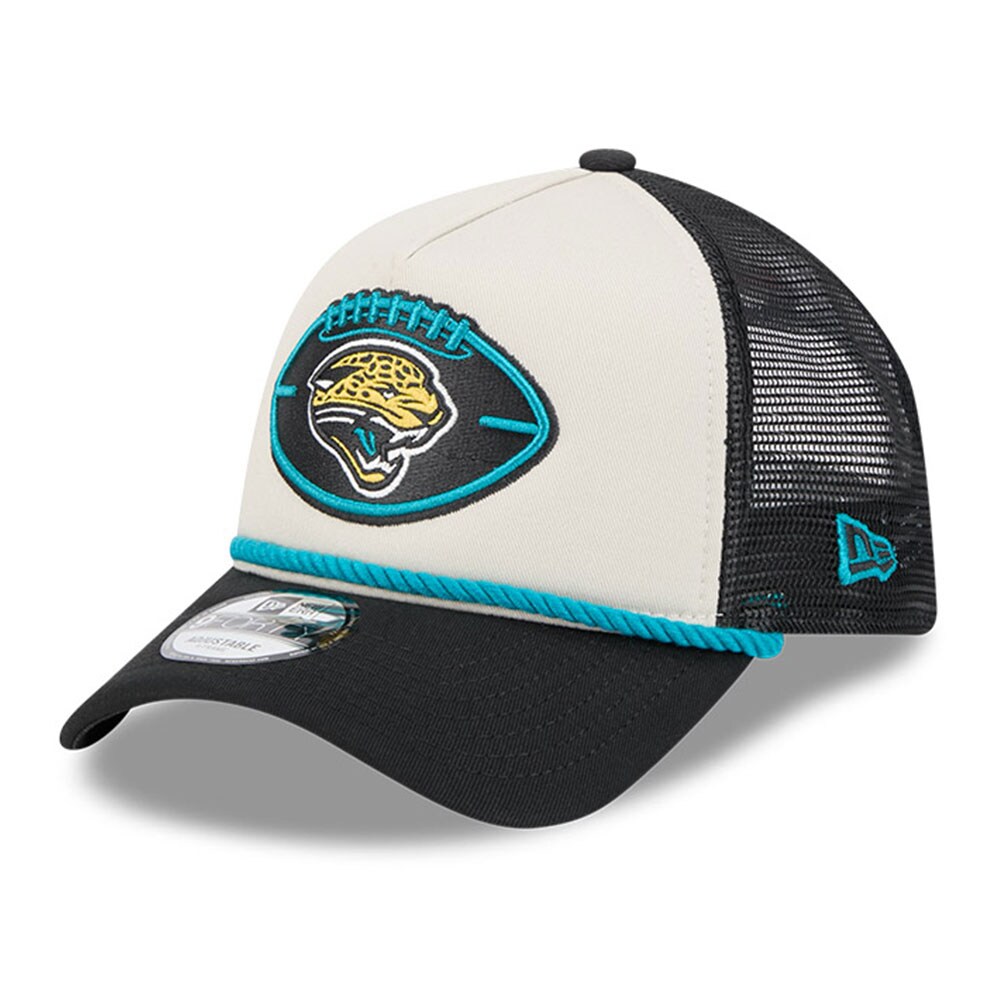 mens new era stoneblack jacksonville jaguars 2024 sideline historic 9forty a-frame trucker adjustable hat Collection – Jaguars Jerseys & Hats for Every Fan
