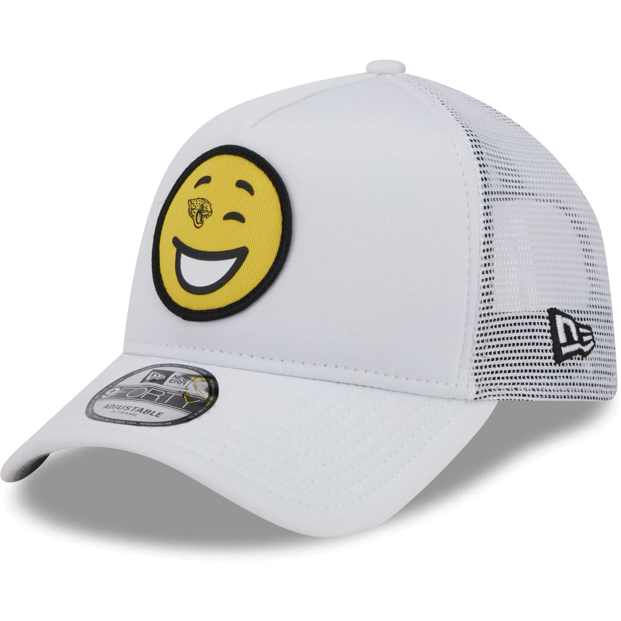 mens new era white jacksonville jaguars happy a-frame trucker 9forty snapback hat Collection – Jaguars Jerseys & Hats for Every Fan