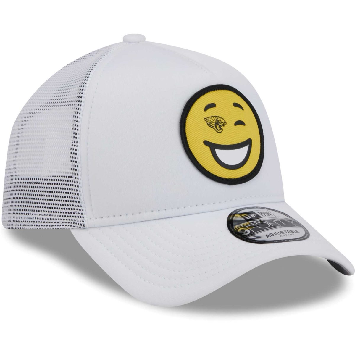 mens new era white jacksonville jaguars happy a-frame trucker 9forty snapback hat Collection – Jaguars Jerseys & Hats for Every Fan