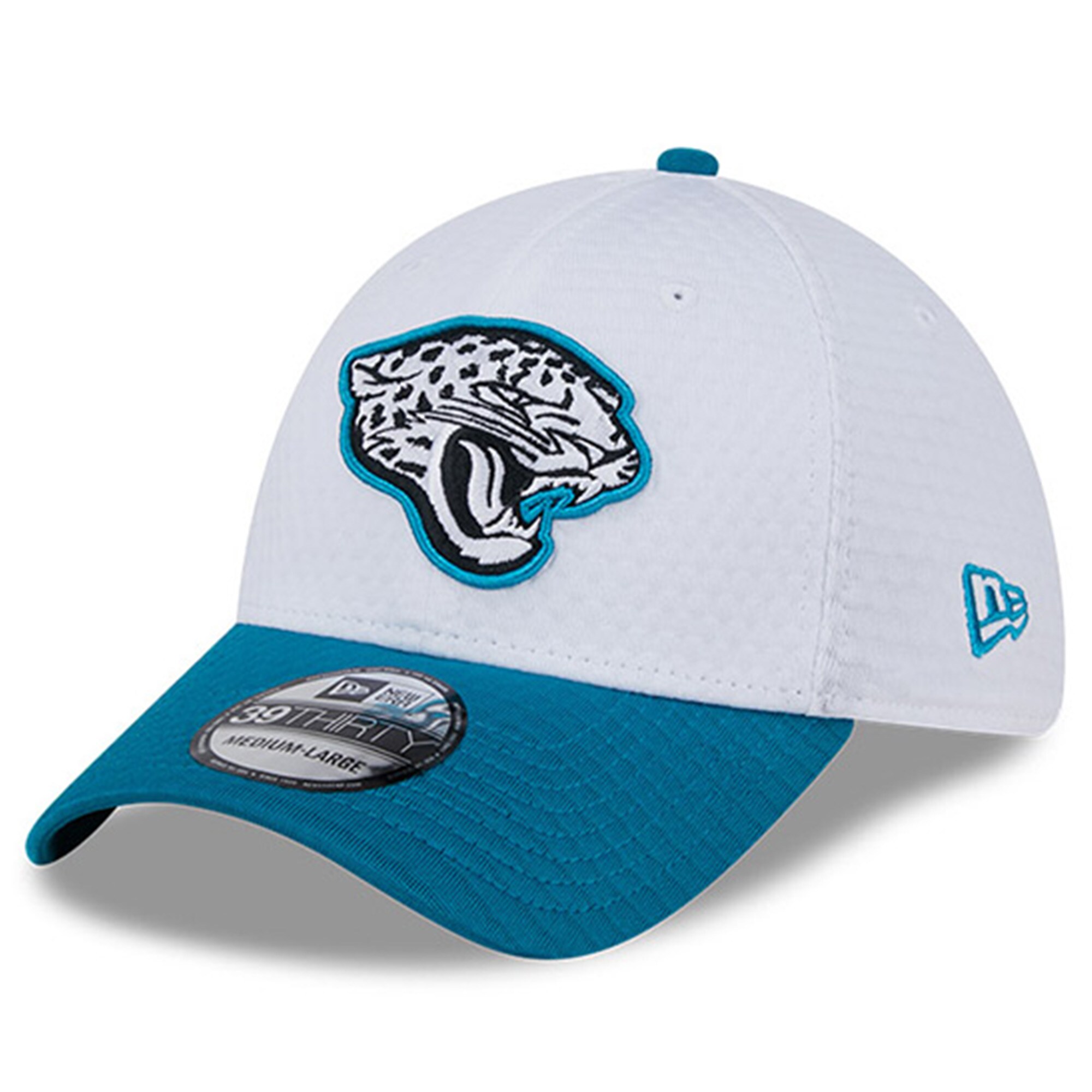 mens new era whiteteal jacksonville jaguars 2024 nfl training camp 39thirty flex hat Collection – Jaguars Jerseys & Hats for Every Fan