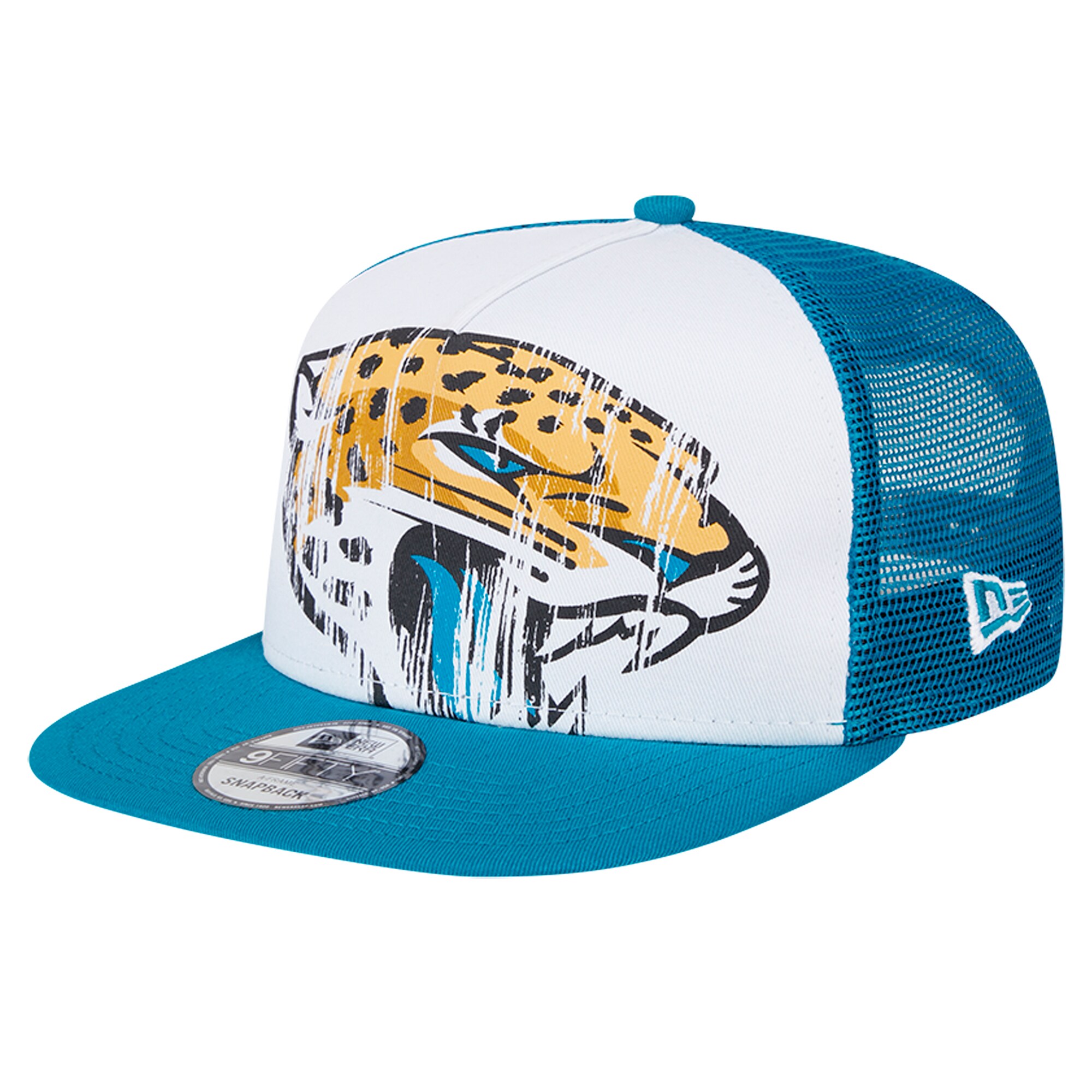 mens new era whiteteal jacksonville jaguars distressed 9fifty a-frame snapback hat Collection – Jaguars Jerseys & Hats for Every Fan