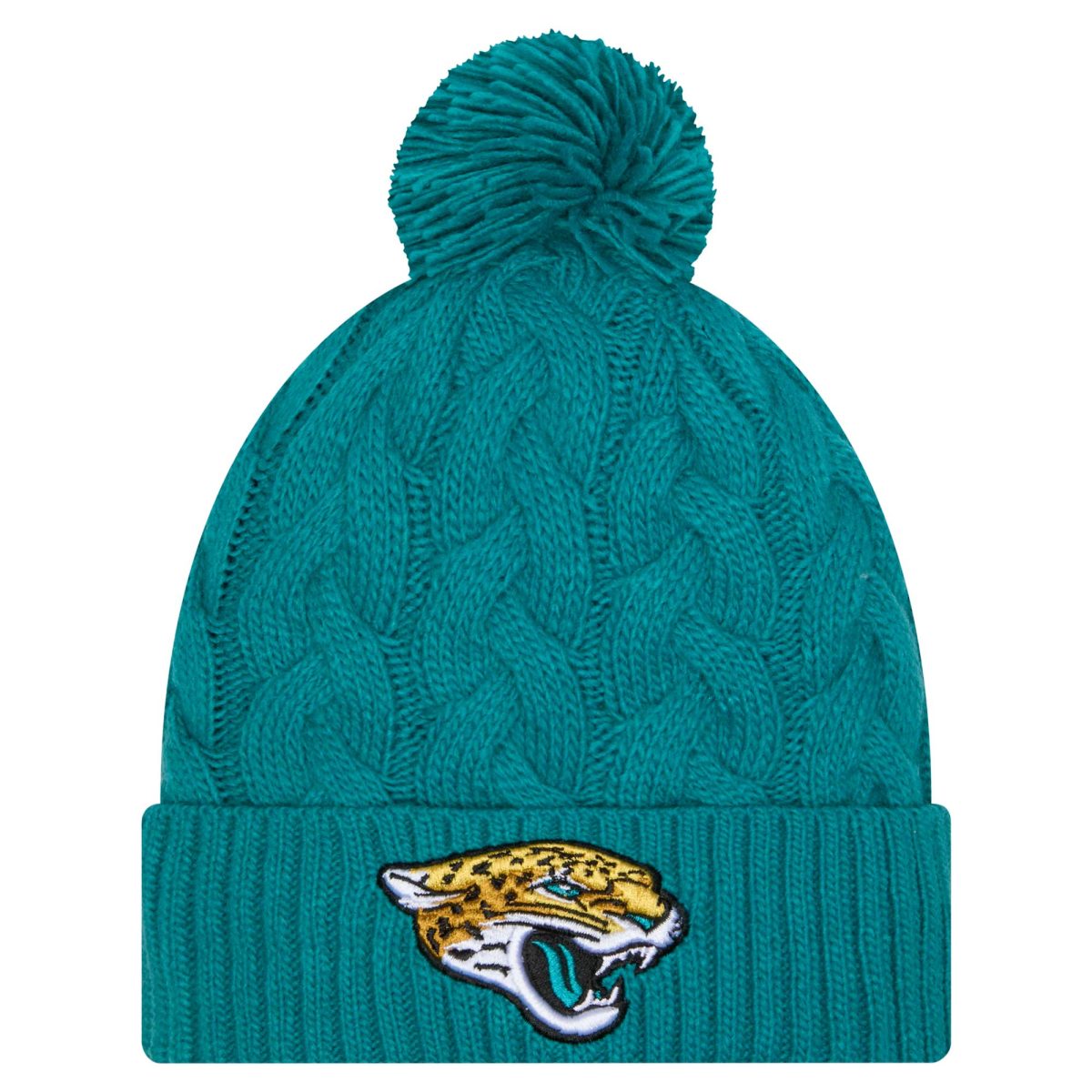 womens new era teal jacksonville jaguars cable cuffed knit hat with pom Collection – Jaguars Jerseys & Hats for Every Fan